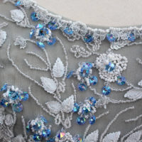 60's Silk Chiffon Dress  with Beaded Bodice - Image 2