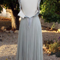 60's Silk Chiffon Dress  with Beaded Bodice - Image 6