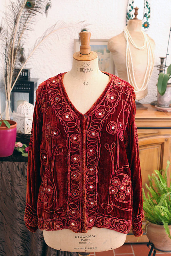 70's Mirrored, Embroidered Indian Hippie Jacket SOLD