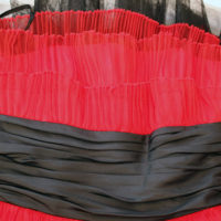 Betsey Johnson New York  Red & Black Tulle Strapless Cocktail Dress. - Image 8