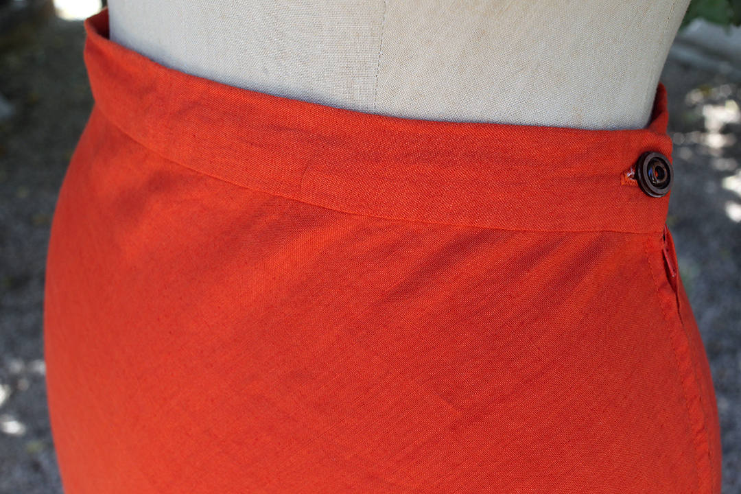 80's Orange Linen Skirt - Vintage Xaló