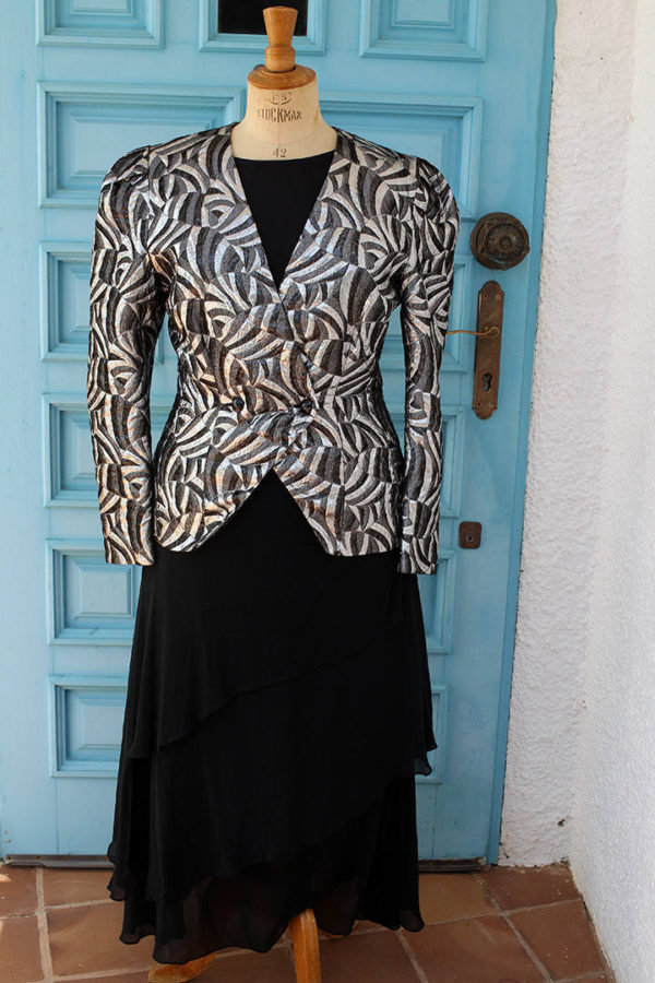 80's Reflections  Silver Glam Jacket NOS