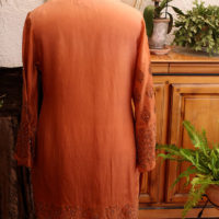 90's Dark Peach Graded  Silk Summer Tunic - Image 3