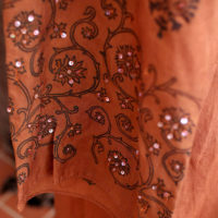 90's Dark Peach Graded  Silk Summer Tunic - Image 5