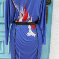 70's Chanes Paris Blue Dress - Image 5