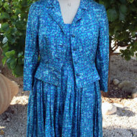 60's Jaeger Silk Blue/Green Two Piece - Image 5