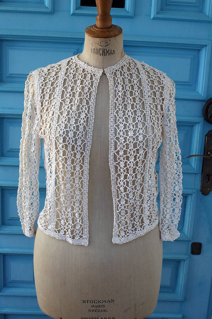 60's Bergdorf Goodman Crocheted Lace Two Piece - Vintage Xaló