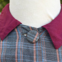 30's  Full Length Button Through Plaid Cotton Day Dress - Image 6