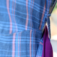 30's  Full Length Button Through Plaid Cotton Day Dress - Image 5