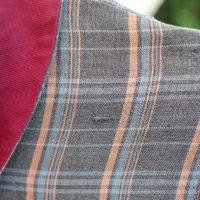 30's  Full Length Button Through Plaid Cotton Day Dress - Image 2