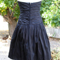 60's Jean Allen  Black Silk Cocktail Dress - Image 6
