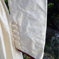 80's  Cream Silk Wedding Dress  with  Red Roses - Image 4
