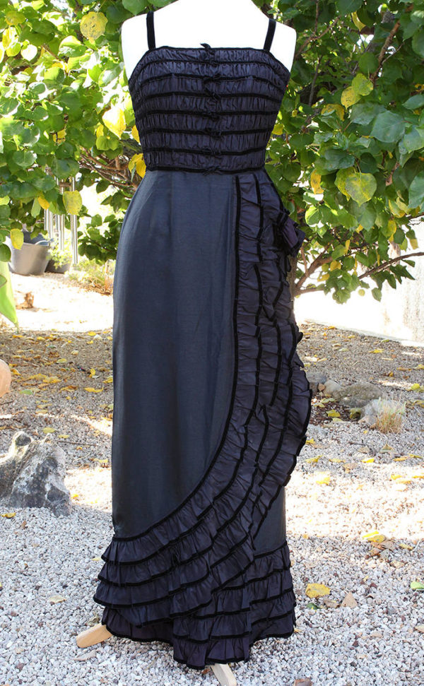 60's Black Full Length Dress