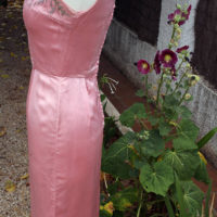 60's Jeanine Renée London Pink Satin Cocktail dress - Image 5