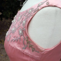 60's Jeanine Renée London Pink Satin Cocktail dress - Image 4