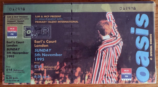 Oasis    Earl's Court COMPLETE Ticket